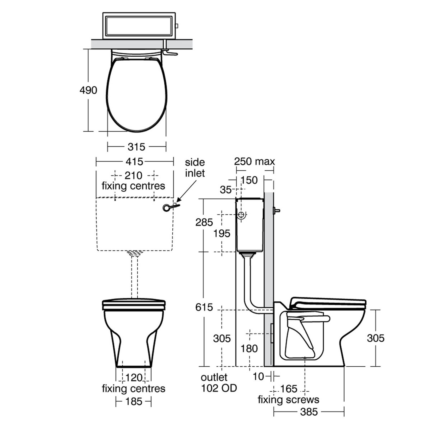 Armitage Shanks Contour 21 Back to Wall 305mm nursery toilet - The ...