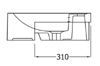 SanCeram Marden square 460 semi-recessed basin