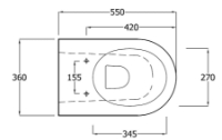 Langley Back to Wall Rimless Toilet Pan