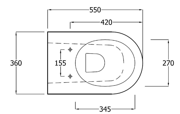 Langley Back to Wall Rimless Toilet Pan