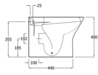 Langley Back to Wall Rimless Toilet Pan