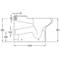 Chartham Rimless Back to Wall 750 Projection Toilet Pan - CHWC106