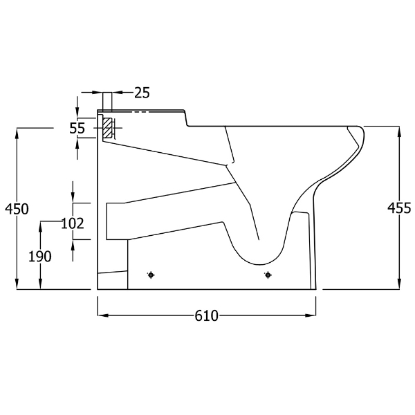 Chartham Rimless Back to Wall 750 Projection Toilet Pan - CHWC106