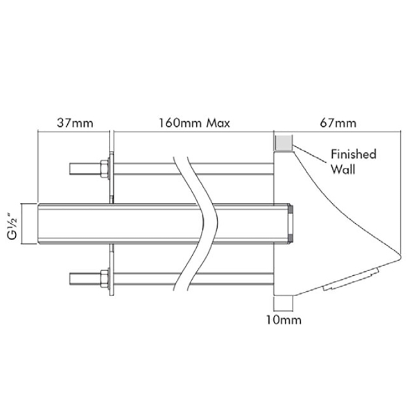 SanCeram anti-ligature fixed shower head