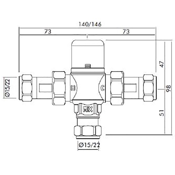 SanCeram TMV3 22mm valves