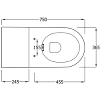 Chartham Rimless Back to Wall 750 Projection Toilet Pan - CHWC106