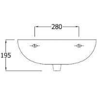 SanCeram Chartham 500 wash basin with right hand taphole