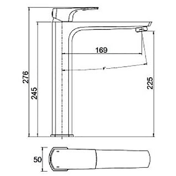 SanCeram Marden tall mono basin mixer tap