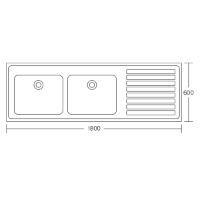 Hospital Sink - Double Sink and Drainer