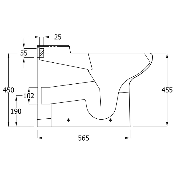 Chartham Rimless Back to Wall 700 Projection Toilet Pan - CHWC105