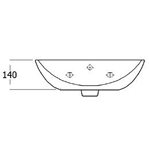 SanCeram Langley 500 semi-recessed vanity basin