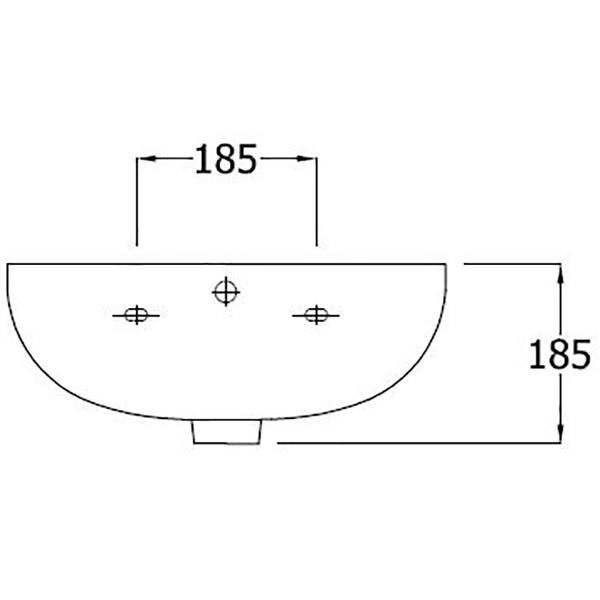 SanCeram Chartham 450 2TH wall hung wash basin