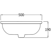 SanCeram Shenley 500 counter top vanity basin with centre tap hole