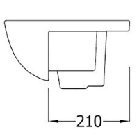 SanCeram Shenley 400 semi-recessed vanity basin with right hand tap hole