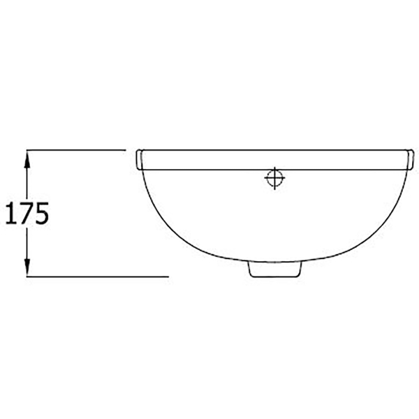 SanCeram Shenley 400 semi-recessed vanity basin with right hand tap hole