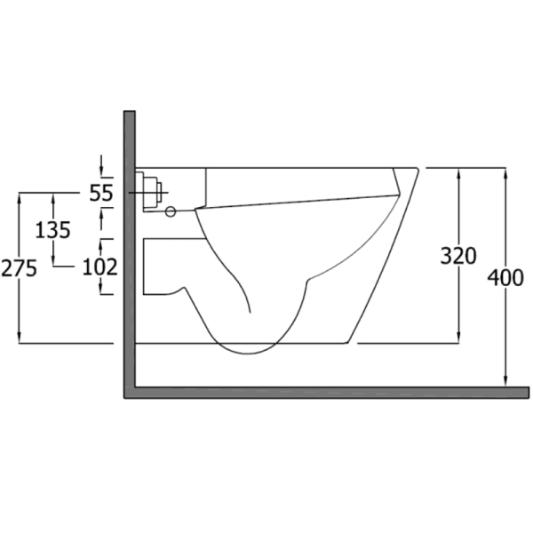 SanCeram Langley Wall Mounted WC Pan - LLWC101