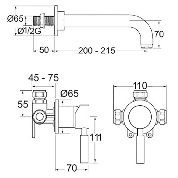 Vision Wall Mounted Mixer Tap - VSN122