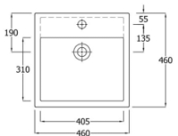 SanCeram Marden square 460 semi-recessed basin