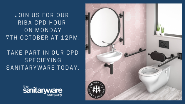 Join us for our Riba CPD Hour on Monday 7th October – Specifying Sanitaryware Today 