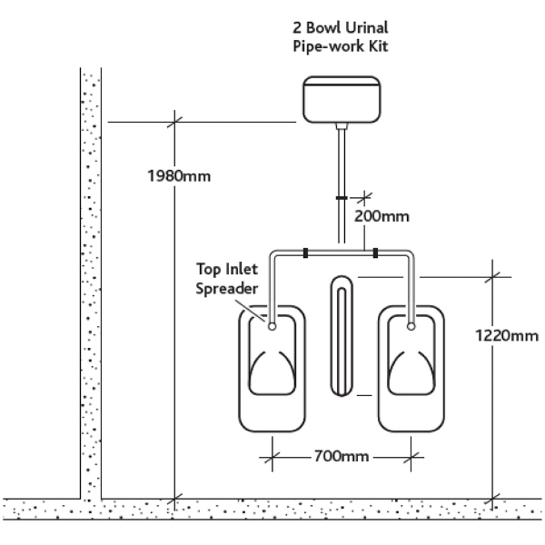 Stainless Steel exposed urinal flushpipes The Sanitaryware Company