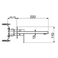 SanCeram Hartley wall mounted basin mixer tap - Brushed Nickel